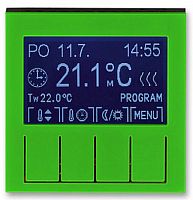 Терморегулятор электронный с датчиком без рамки ABB EPJ Levit 0С +45С зелёный/дымчатый чёрный картинка